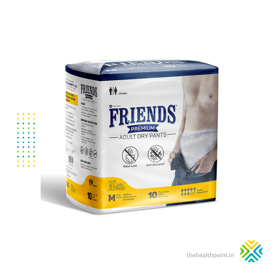 Buy Friends Premium Adult Dry Pants with Odour Lock and Anti-Bacterial  Absorbent Core (10 Pack) Online in India (2022) ⟶ Up to 60% Off + FREE  All-India Delivery