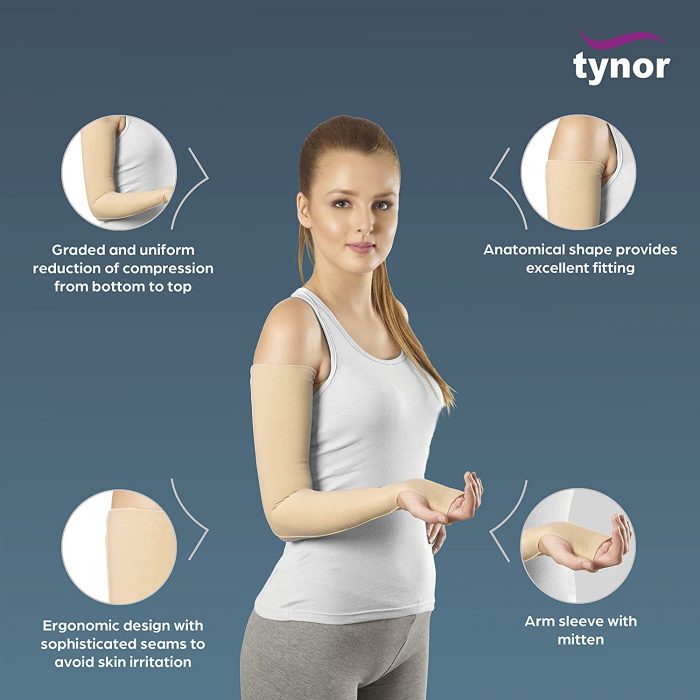 Buy Tynor Compression Arm Sleeve With Thumb, Beige, 1 Unit (015) Online in  India (2022) ⟶ Up to 60% Off + FREE All-India Delivery